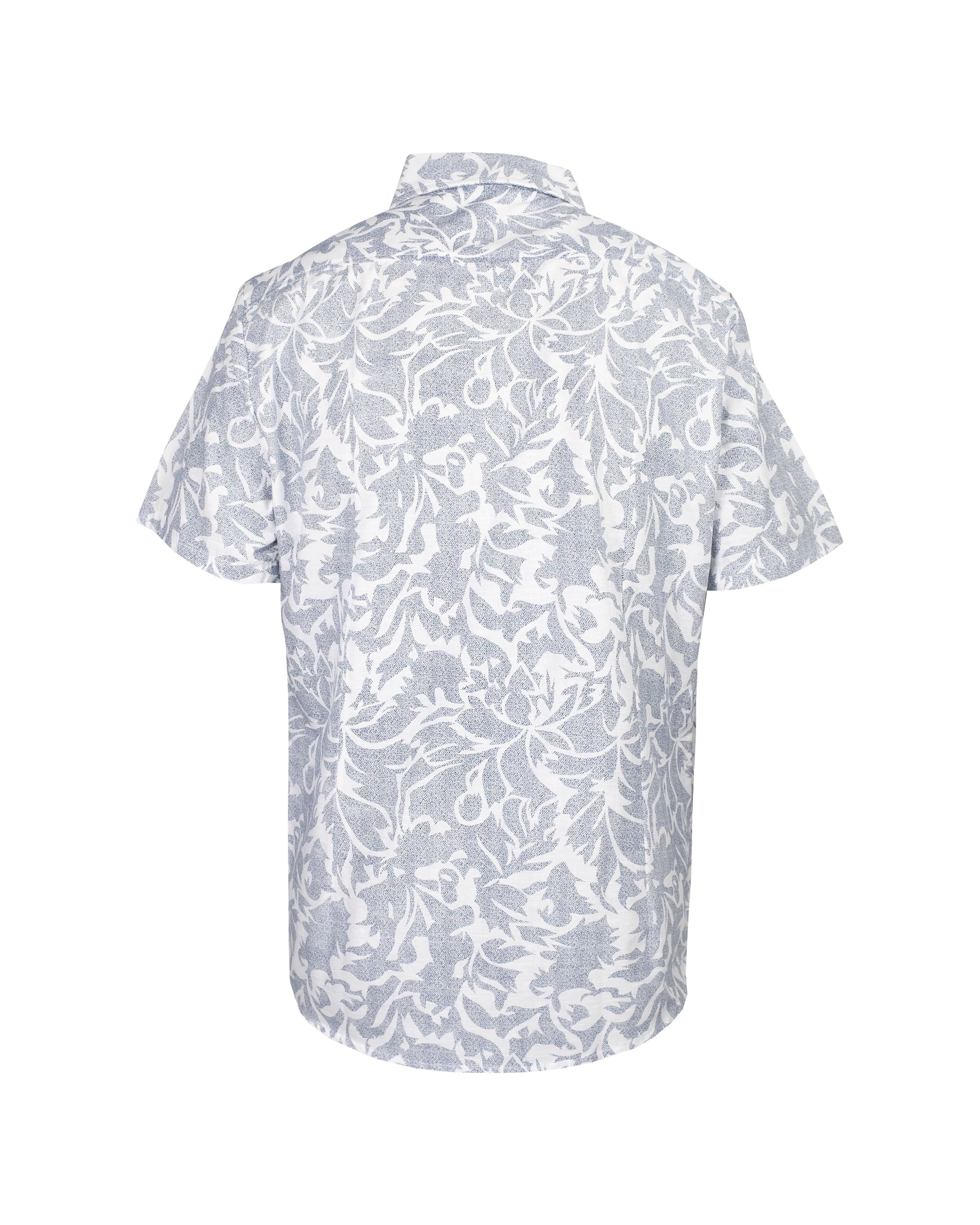 Camisa Manga Corta Estampado Flores 21055 Marino