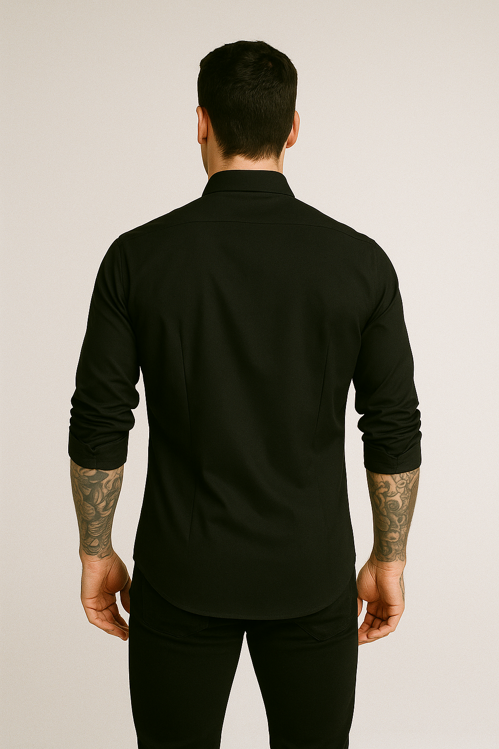 Camisa Repelente Formal Manga Larga 2328 Negro