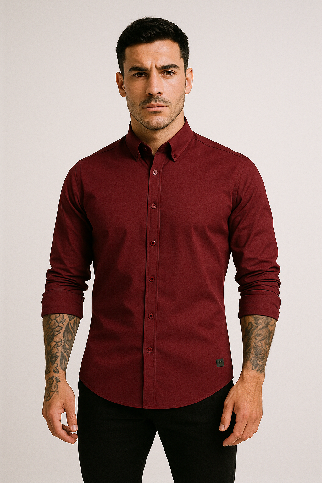Camisa Repelente Formal Manga Larga 2328 Tinto
