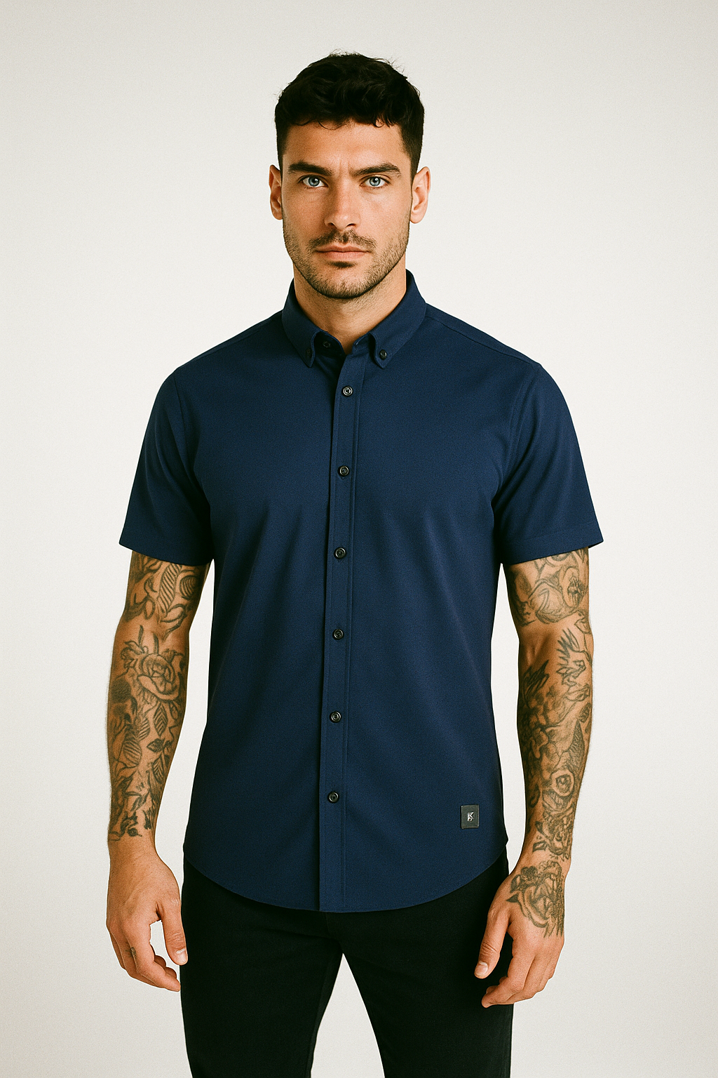 Camisa Repelente Formal Manga Corta 23101 Marino