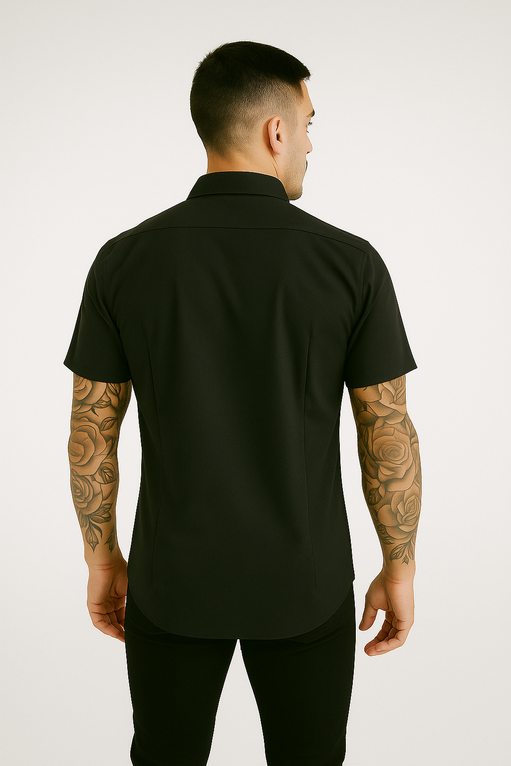 Camisa Repelente Formal Manga Corta 23101 Negro
