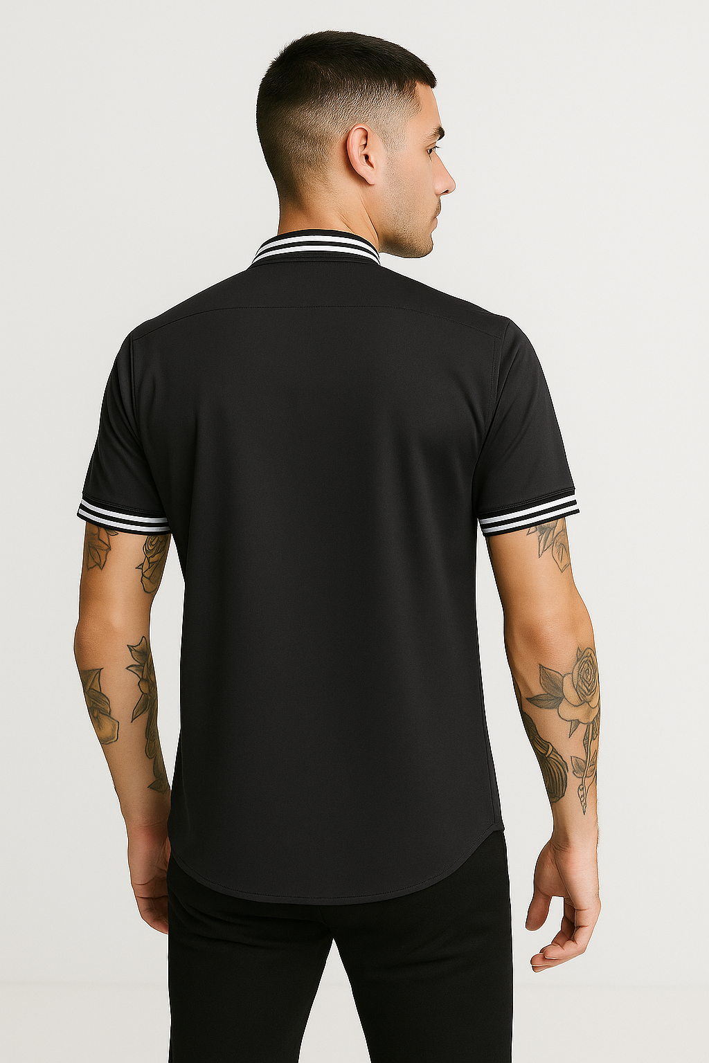 Camisa Repelente Cuello Cardigan 2353 Negro