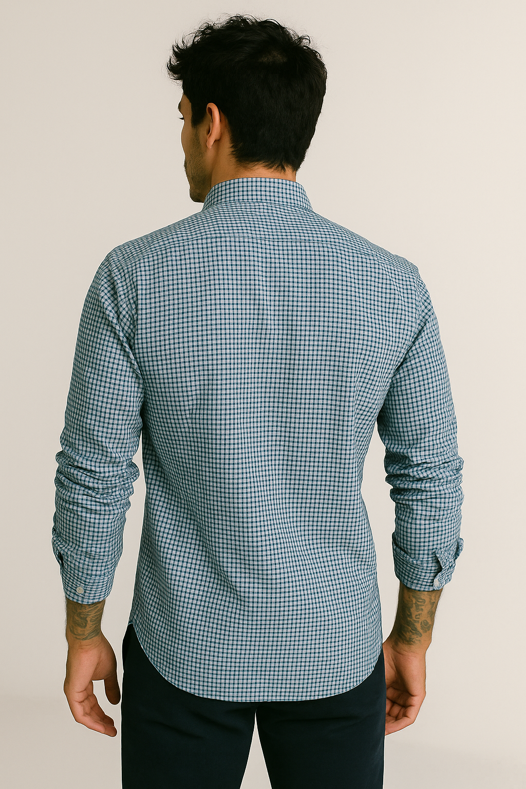 Camisa Formal Cuadros Marino 2306