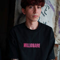 Playera Oversize 2548 270GRMS MILLIONAIRE BORDADA Negro