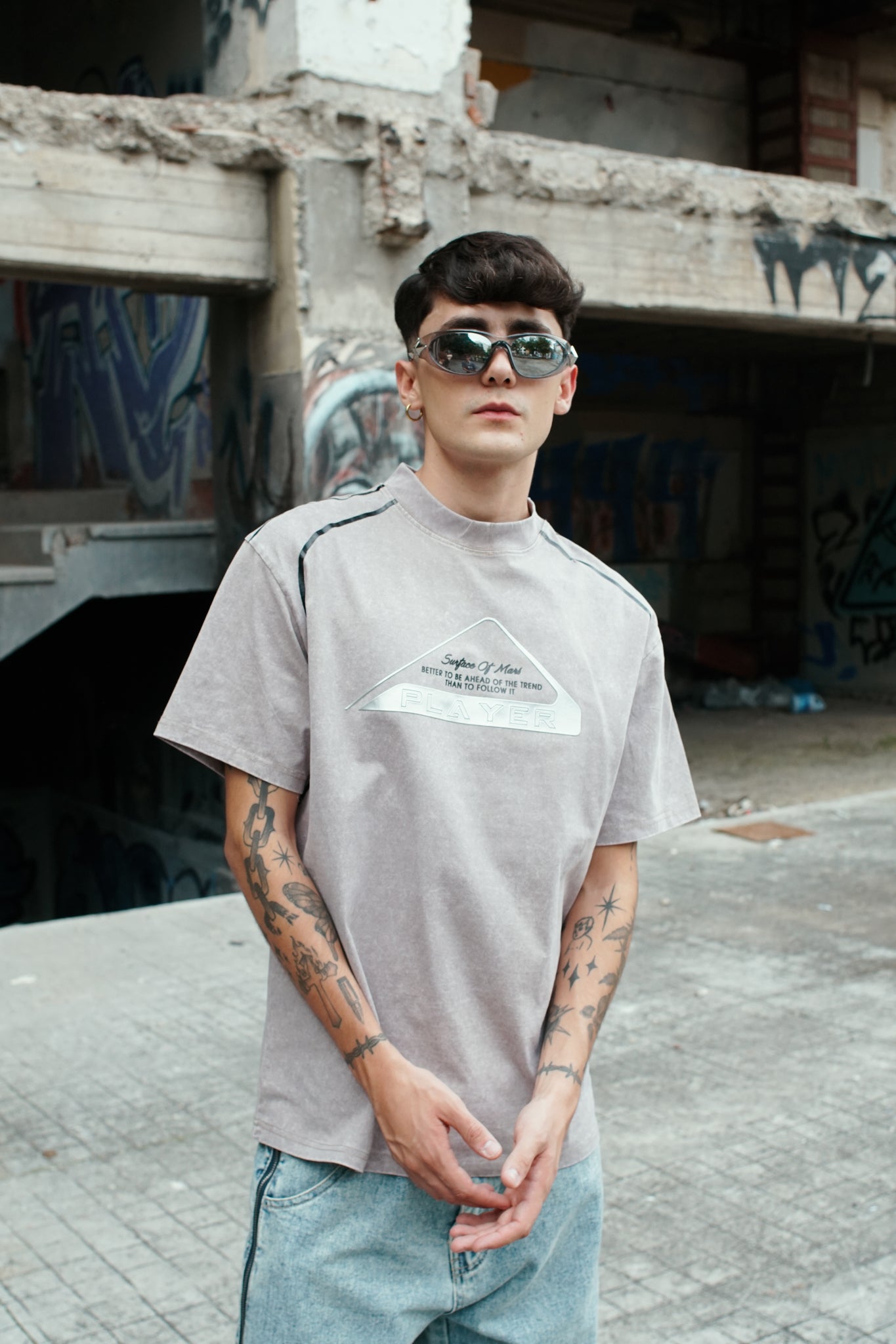 Playera Oversize 2548 270GRMS PLAYER CAQUI