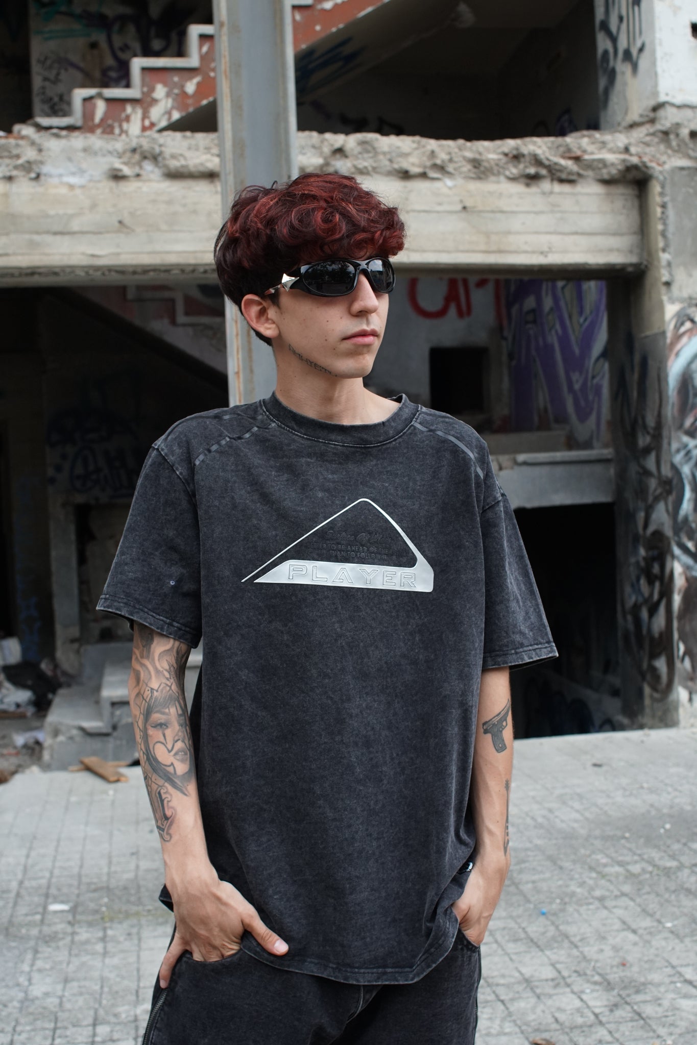 Playera Oversize 2548 270GRMS PLAYER Negro