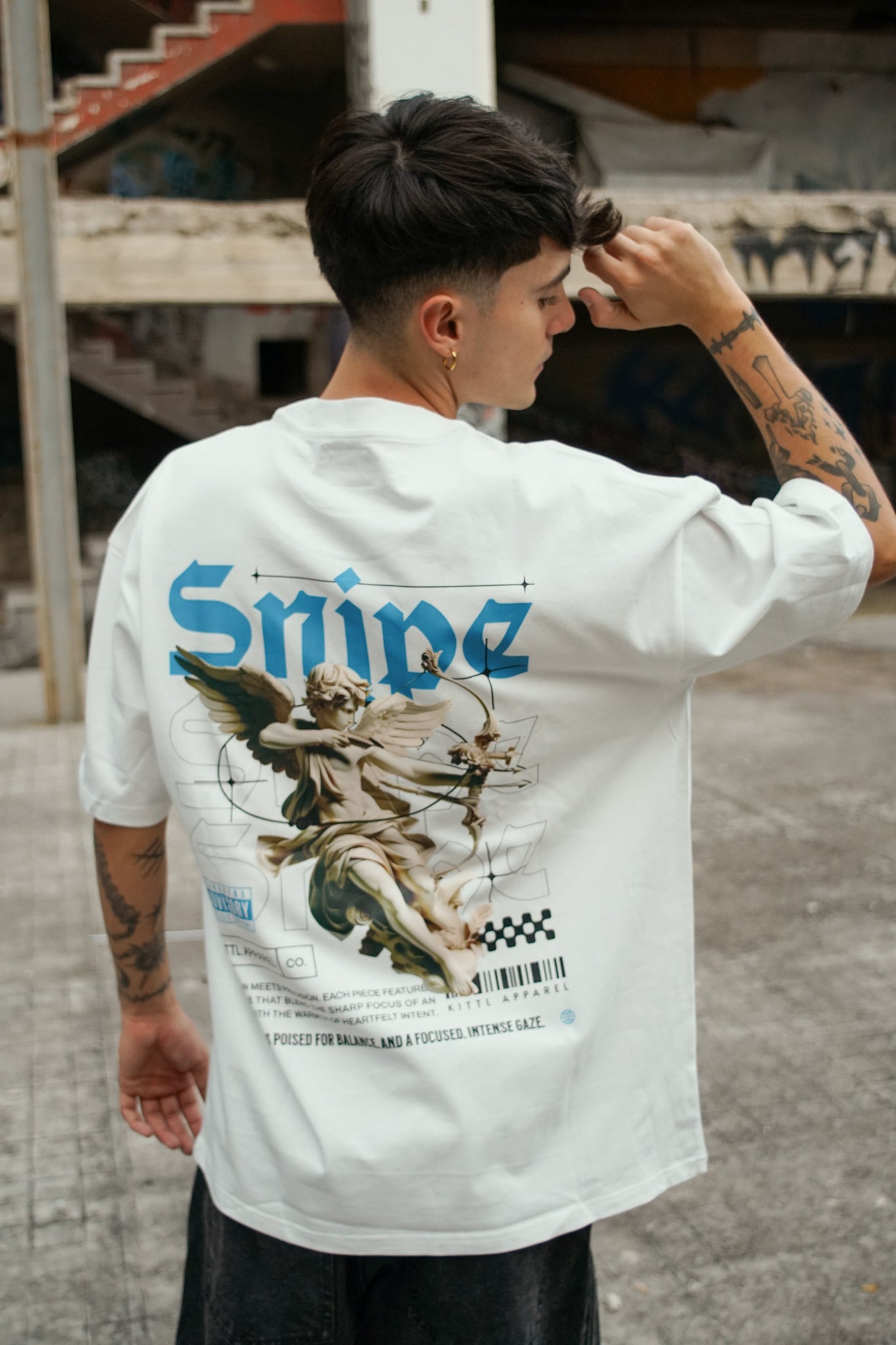 Playera oversize SNIPE 240 grms Blanco