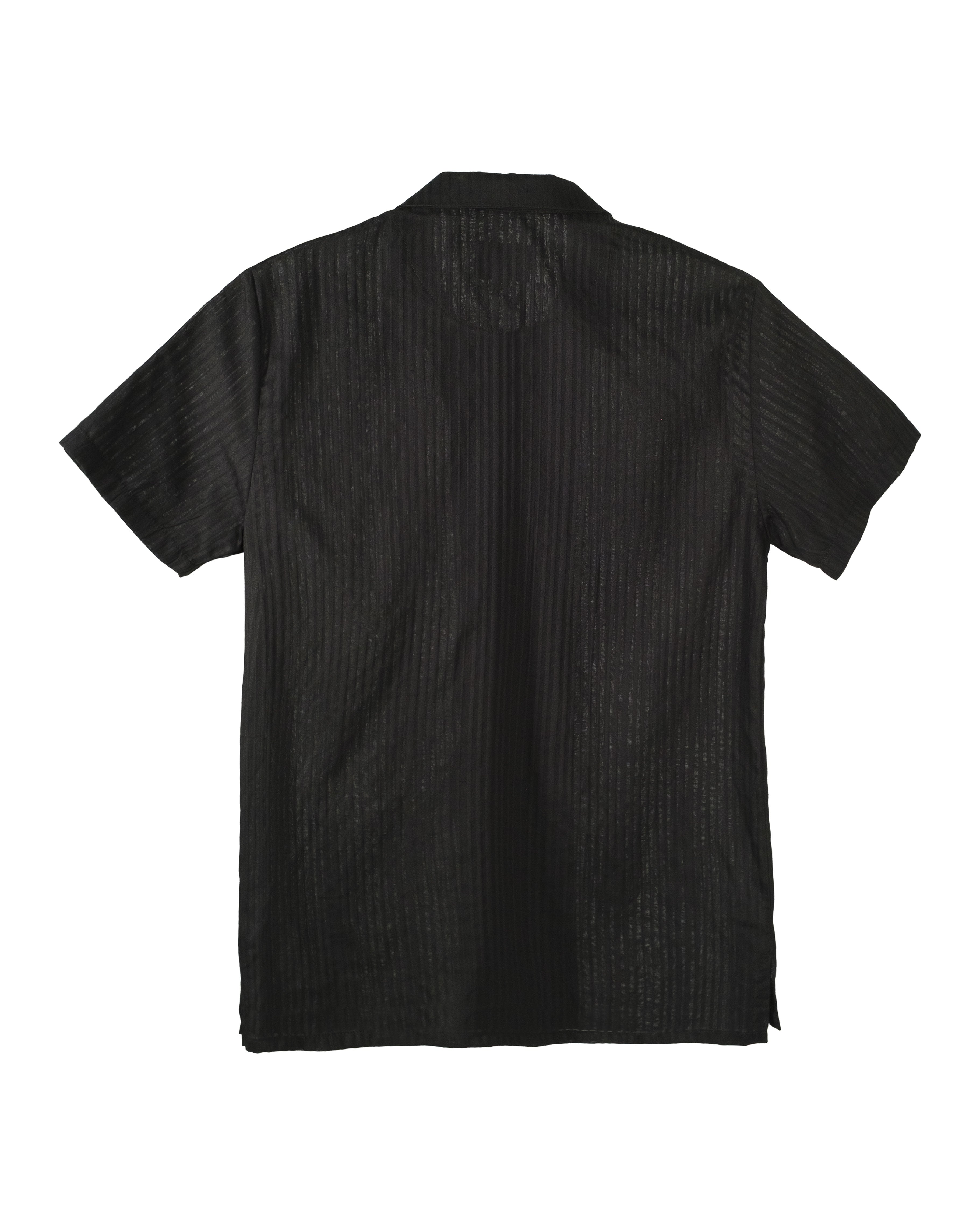 Camisa Formal 2302 Negro Doble Líneas Transparencia