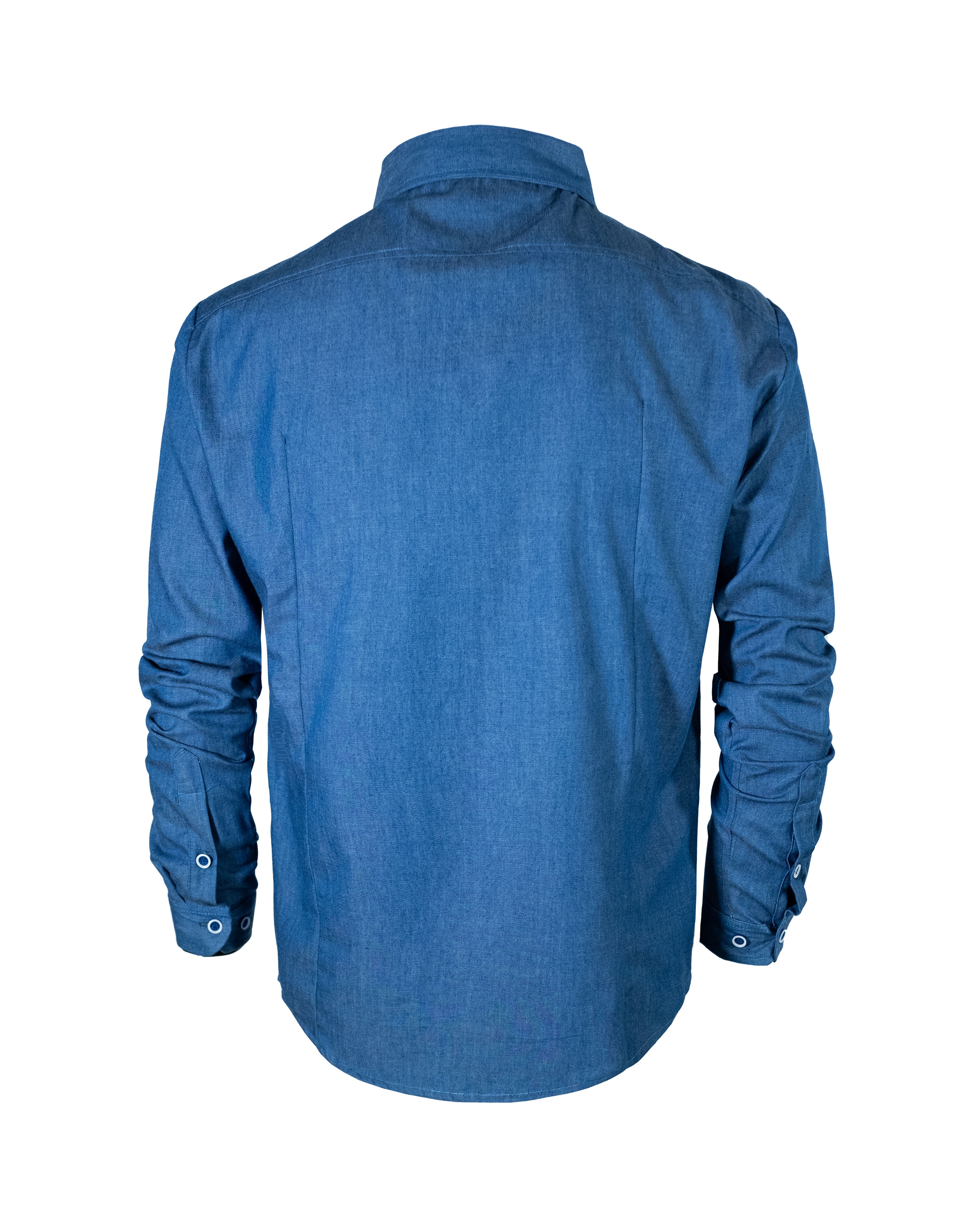 Camisa Formal Mezclilla Manga Larga 2307 Azul