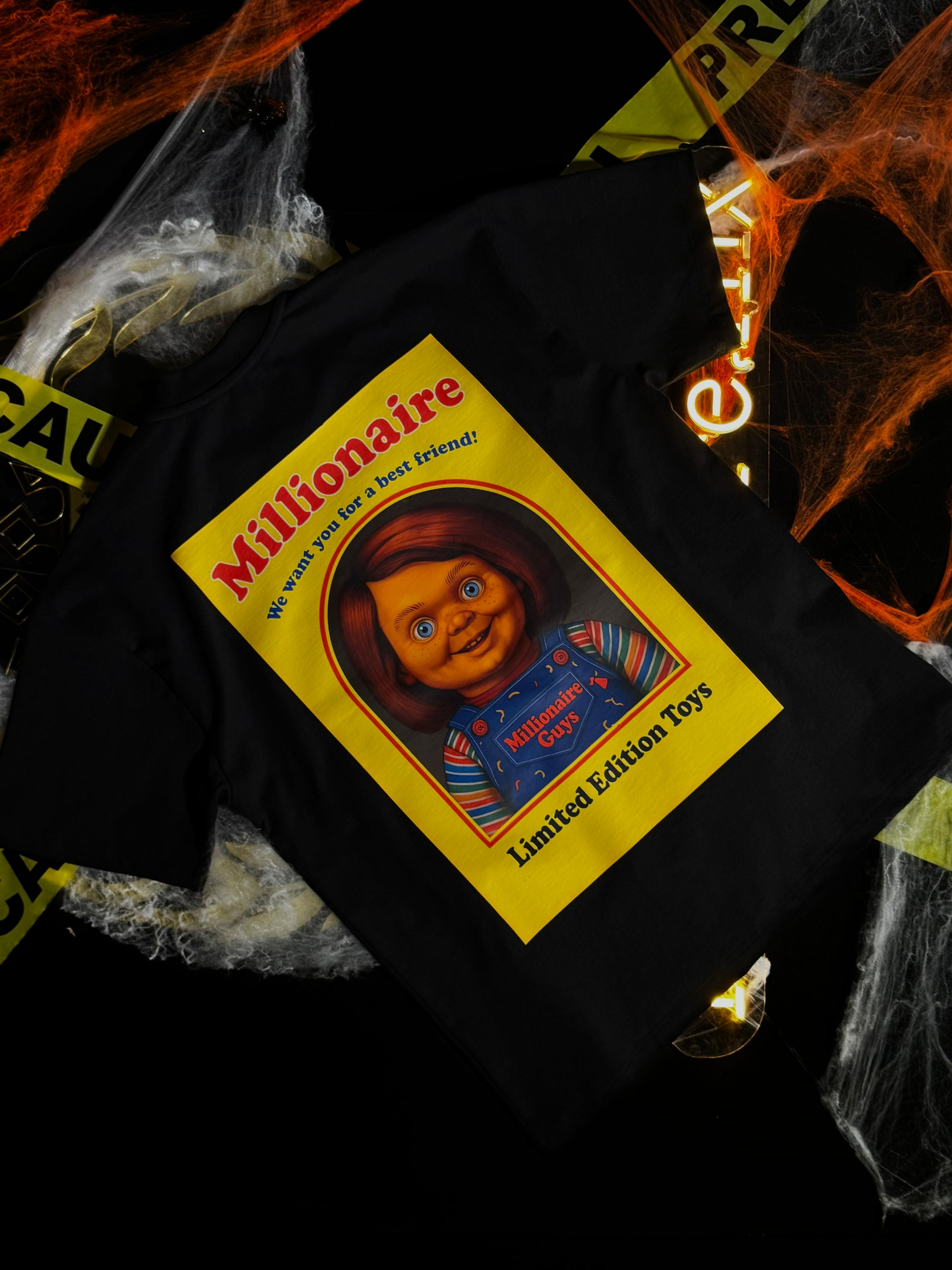 Playera 2577 Halloween Chuky bueno Negro