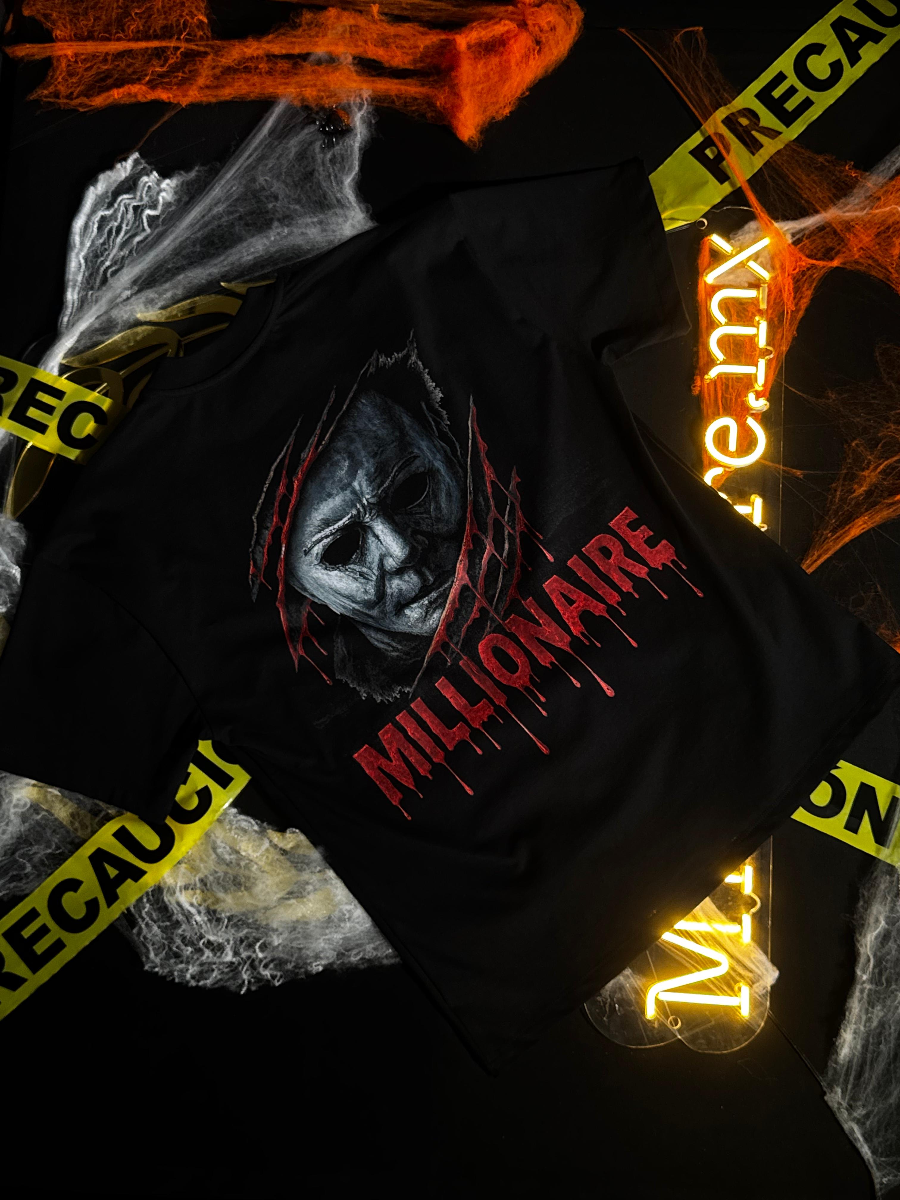 Playera 2577 Halloween Myers sangriento Negro