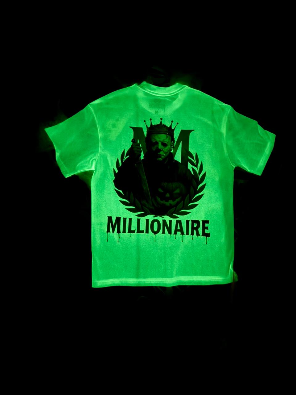 Playera 2577 Halloween Fluorescente Myers calabaza Blanco