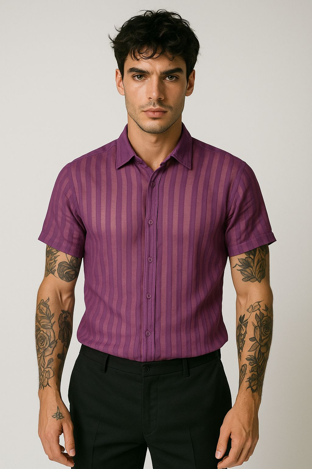 Camisa Formal 2302 Morada Transparencia