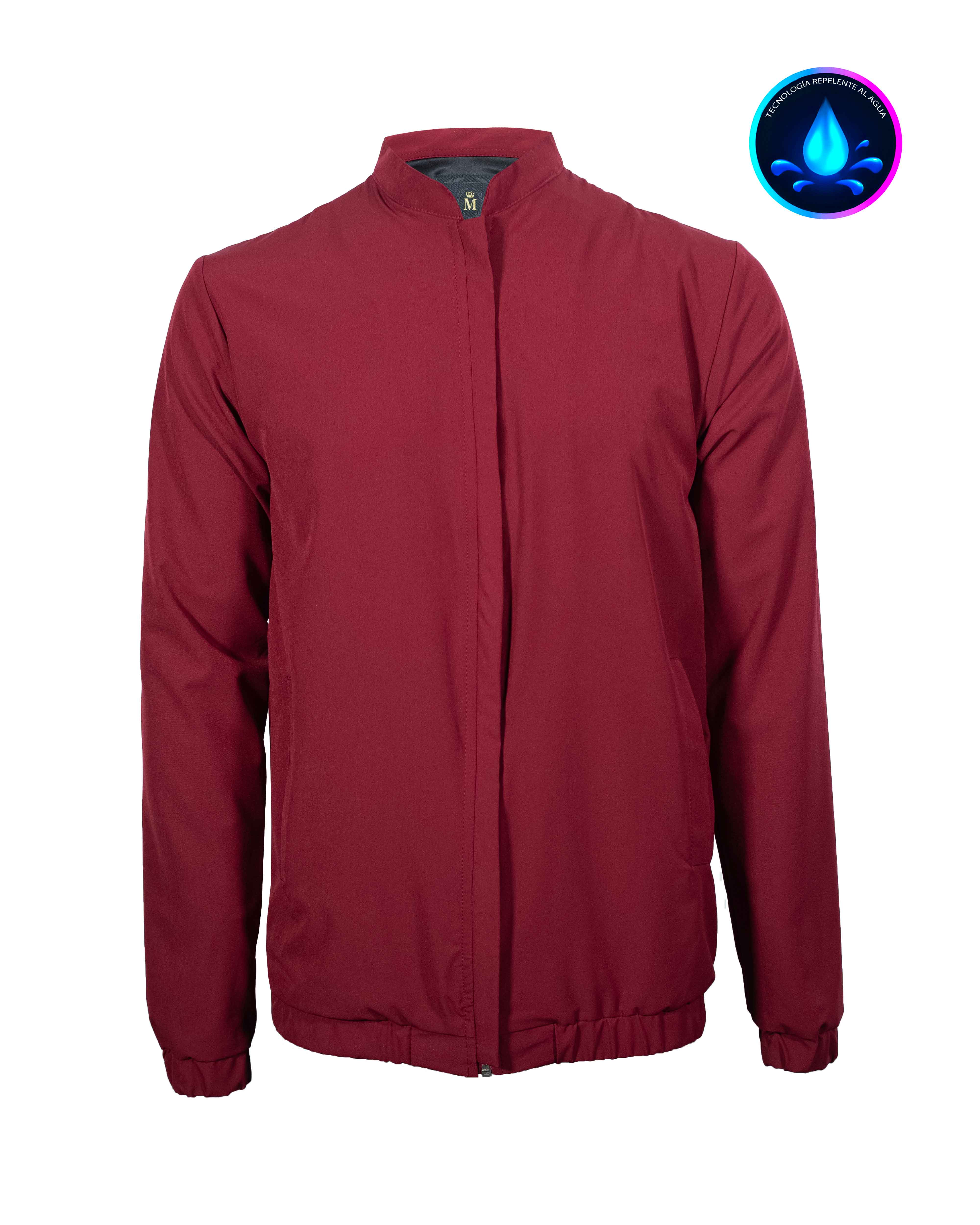 Chamarra Cuello Mao Repelente al Agua Tinto 2345
