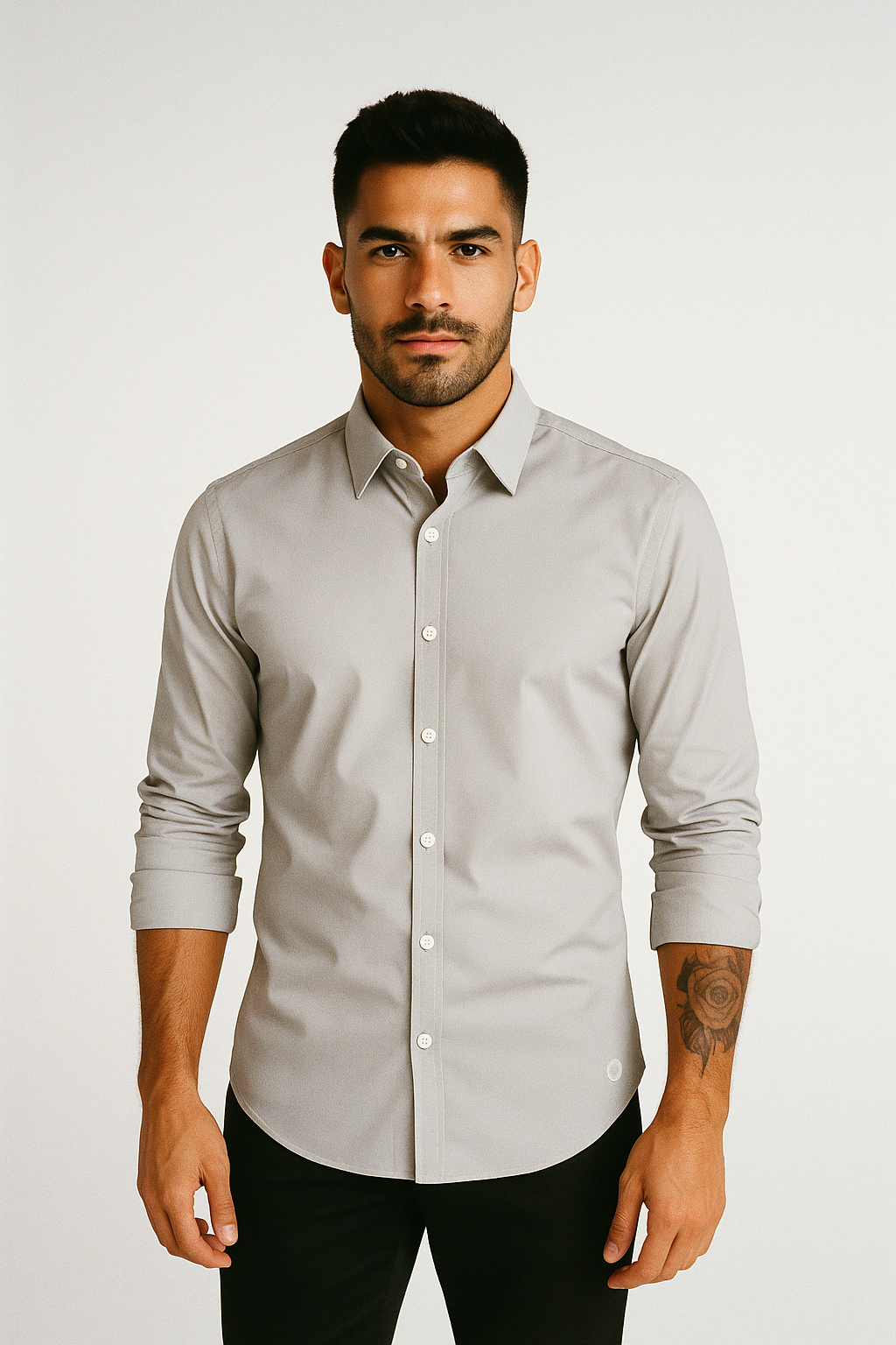 Camisa Repelente Formal Manga Larga 2328 Gris