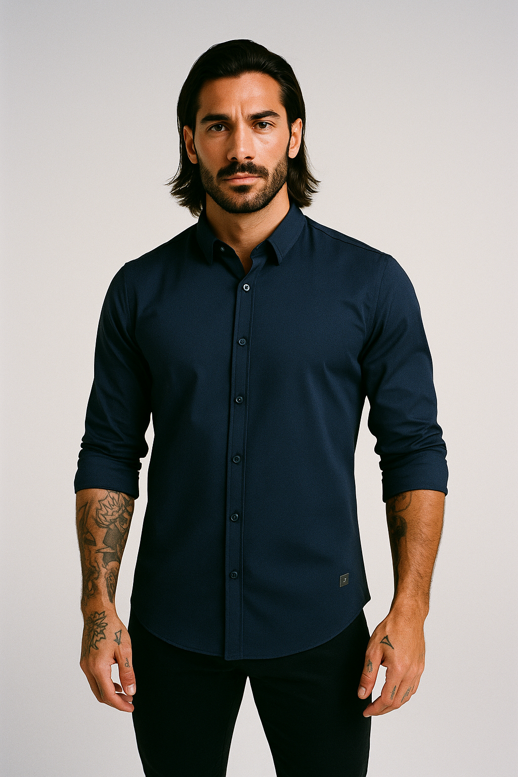 Camisa Repelente Formal Manga Larga 2328 Marino