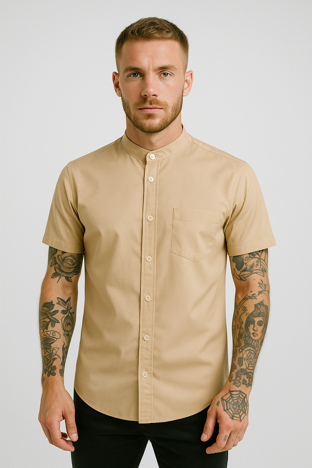 Camisa Repelente Mao Manga Corta 23100 Beige
