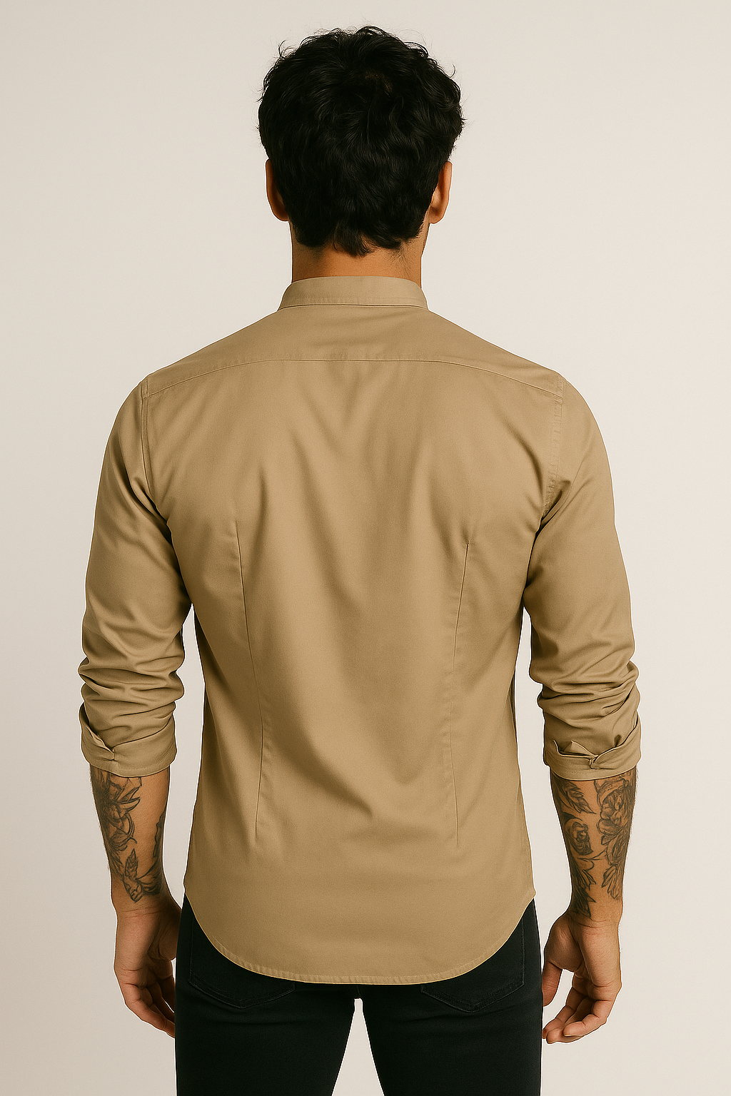 Camisa Cuello Mao Manga Larga Exclusive 2249 Kaki
