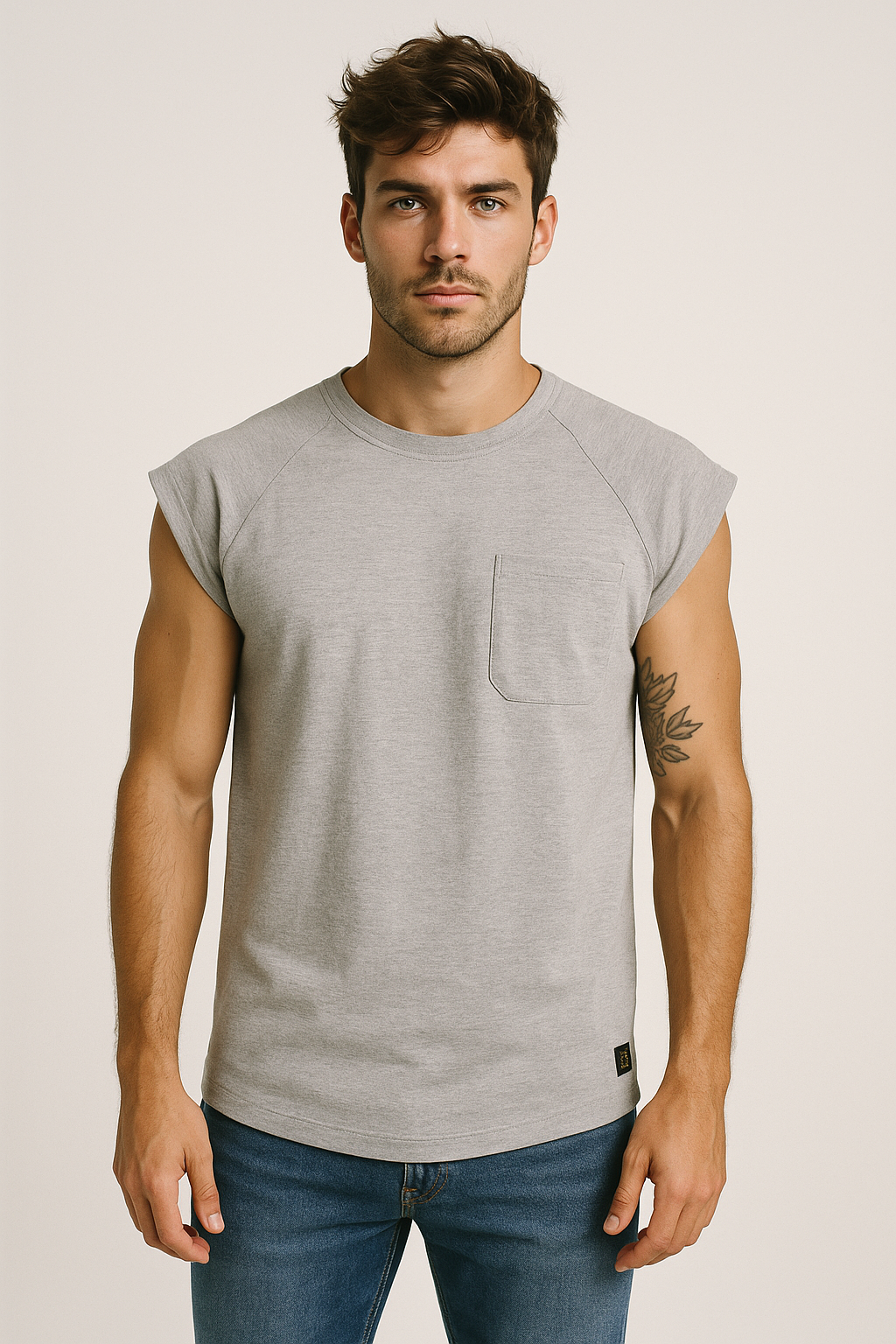 Playera sin manga Tank Top Gris 21040