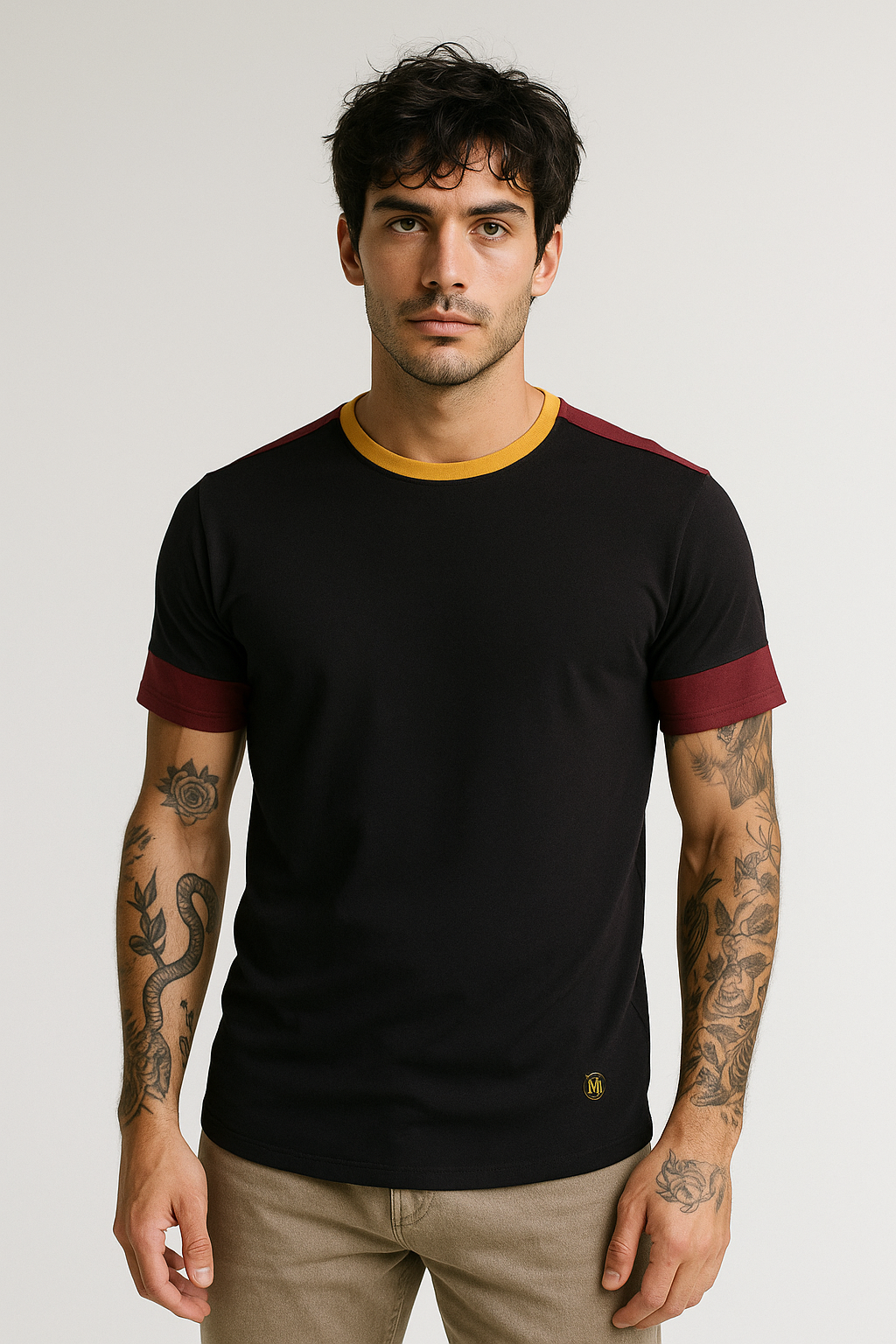 Playera cuello redondo Colors 21029 Negro