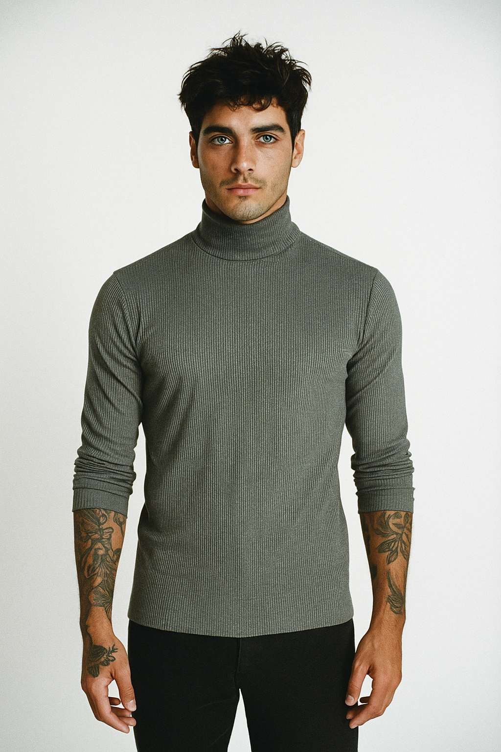 Playera Cuello Alto 2318 Gris Jaspe