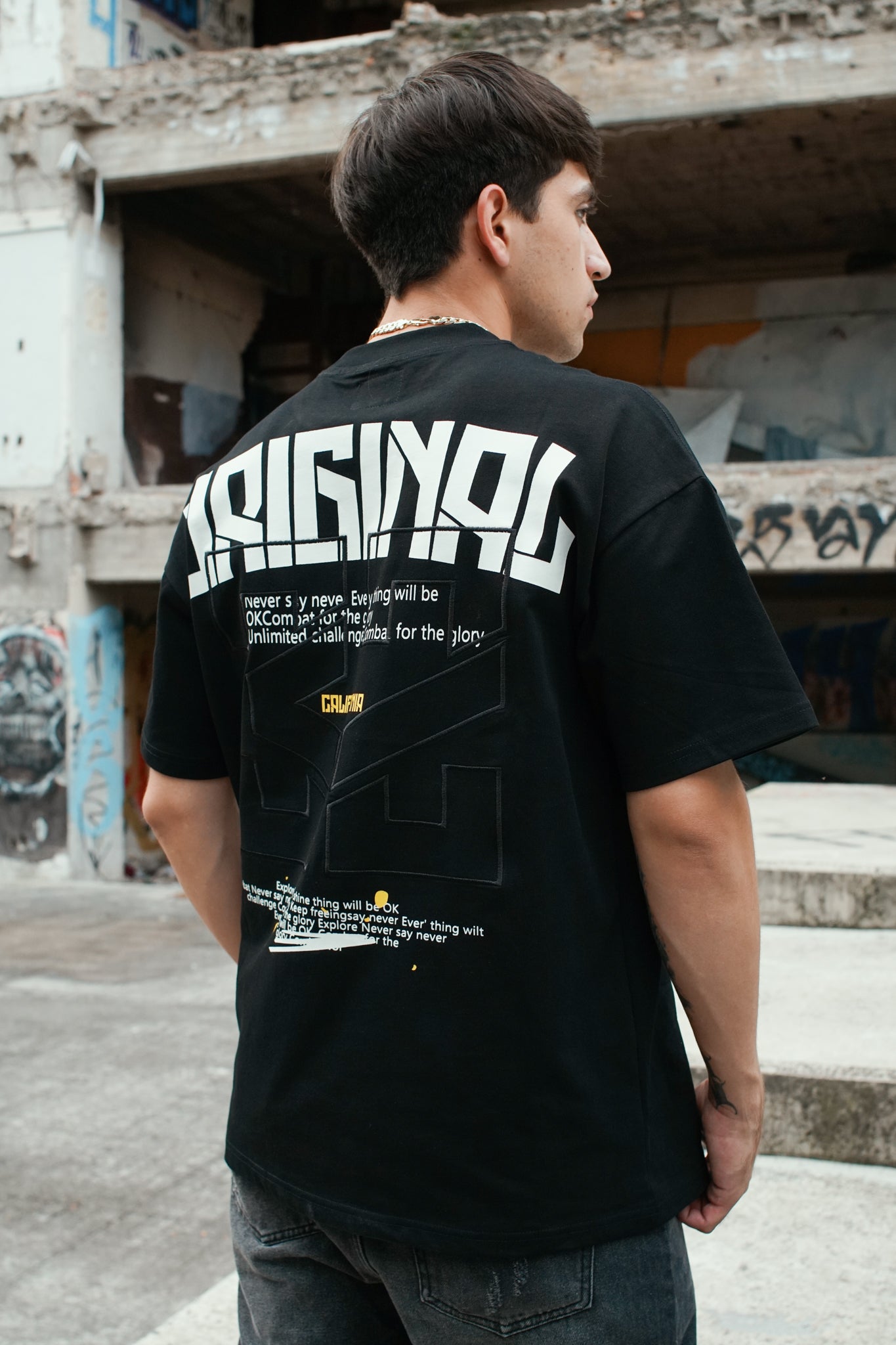 Playera Oversize 2548 270GRMS ORIGINAL Negro