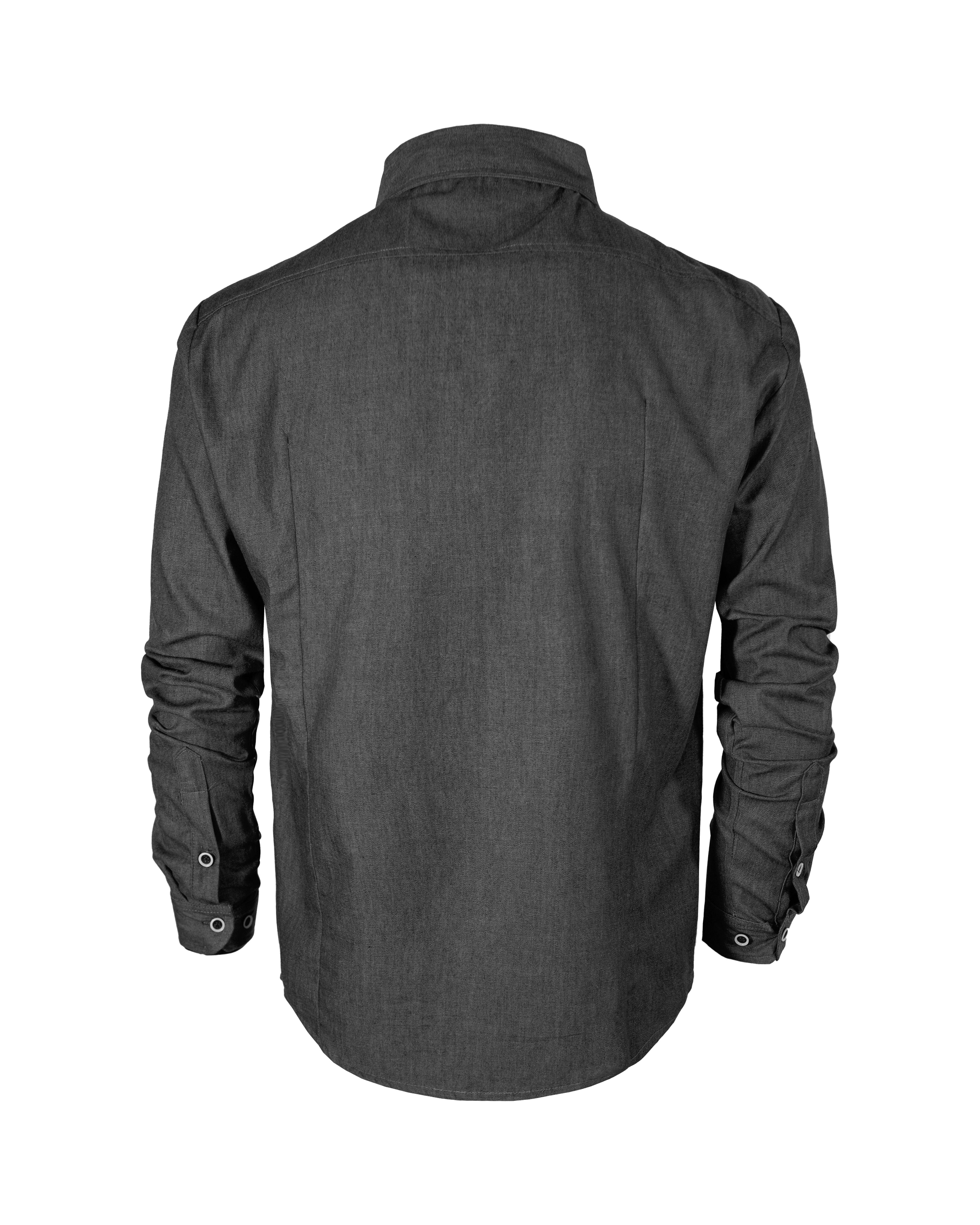 Camisa Formal Mezclilla Manga Larga 2307 Gris