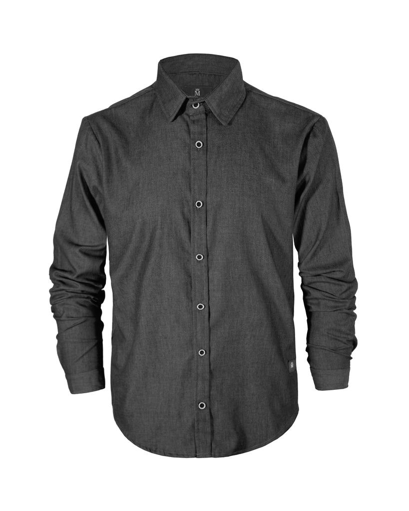 Camisa Formal Mezclilla Manga Larga 2307 Gris