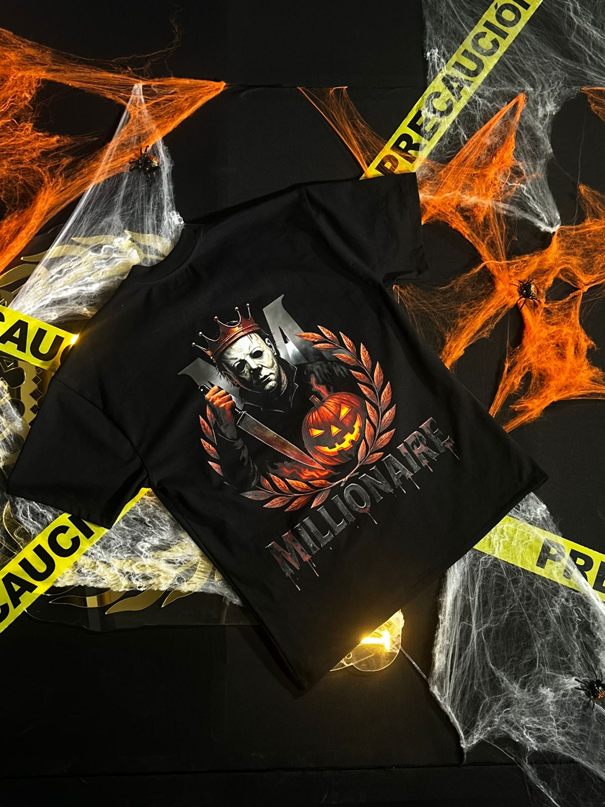 Playera 2577 Halloween  Myers calabaza Negro