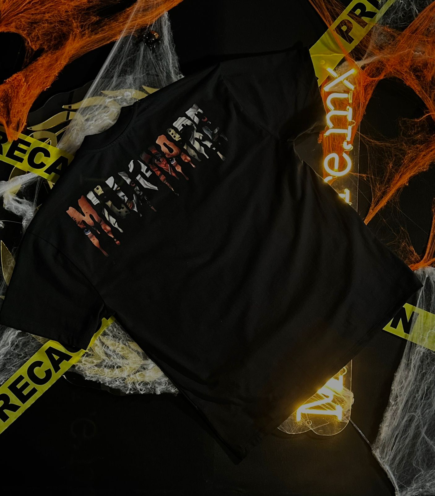 Playera 2577 Halloween  Drop personajes Negro