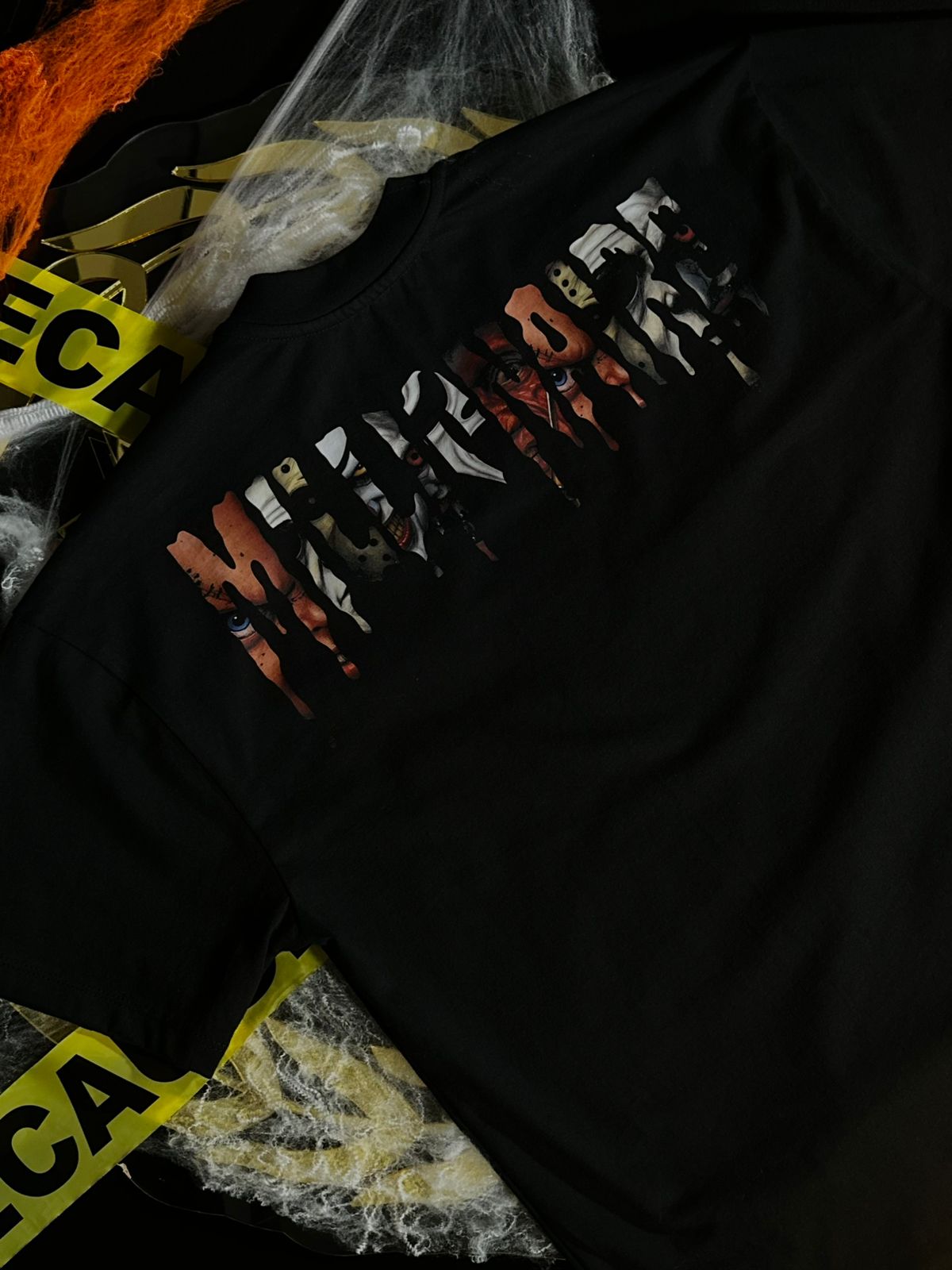 Playera 2577 Halloween  Drop personajes Negro