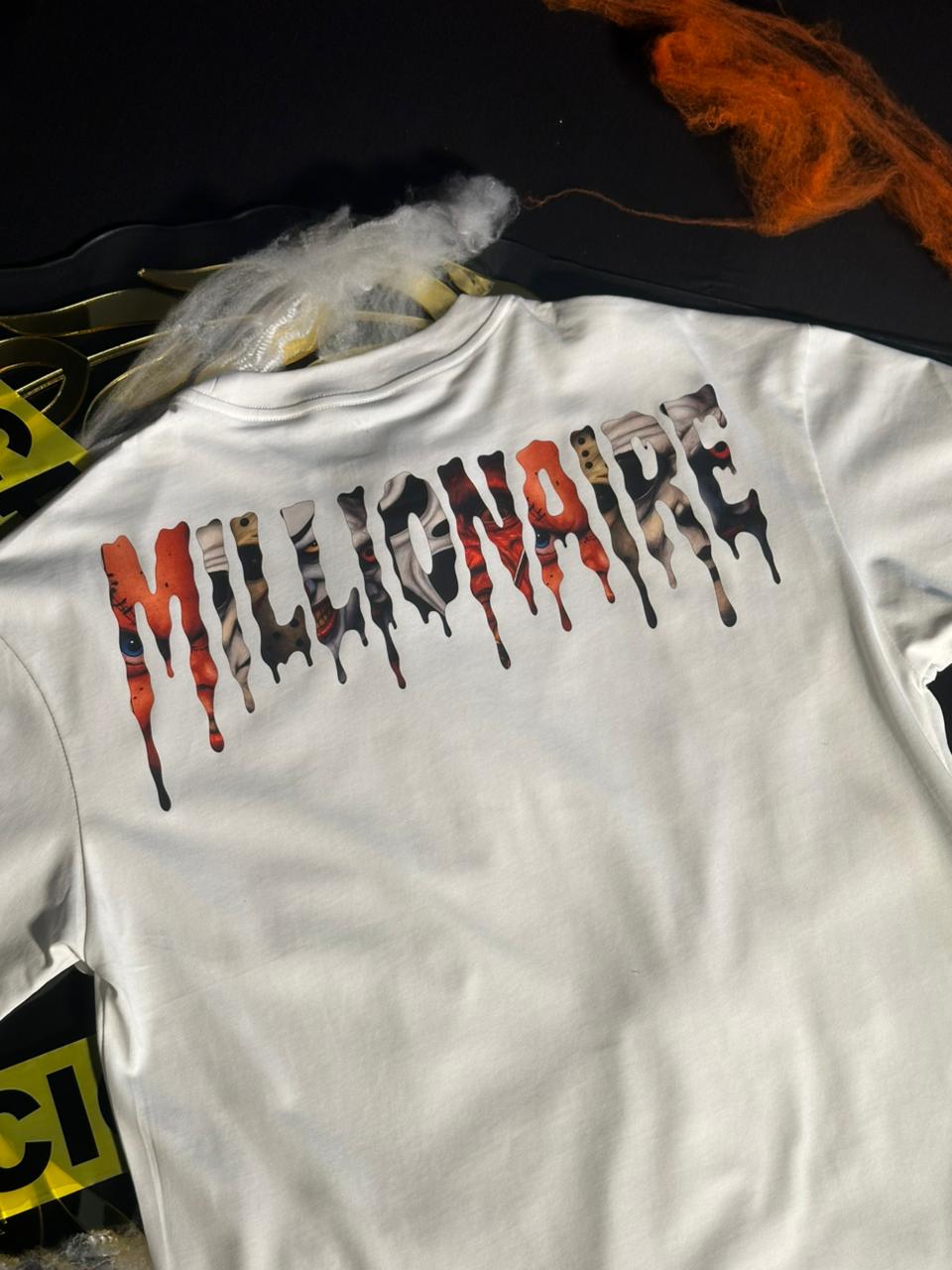 Playera 2577 Halloween Fluorescente Drop personajes  Blanco