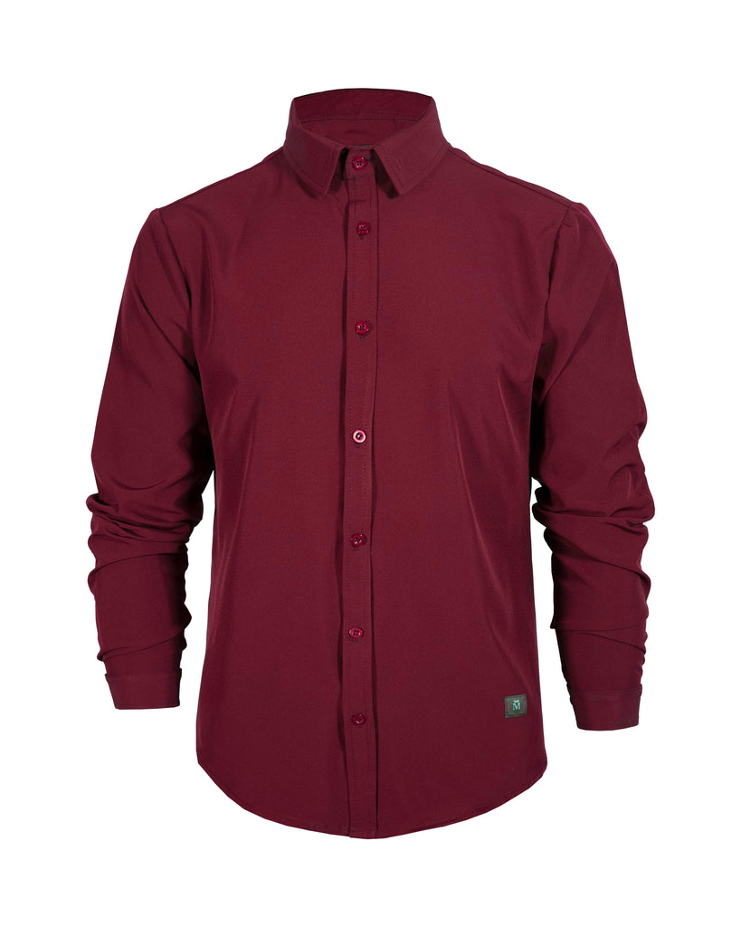 Camisa Repelente Formal Manga Larga 2328 Tinto