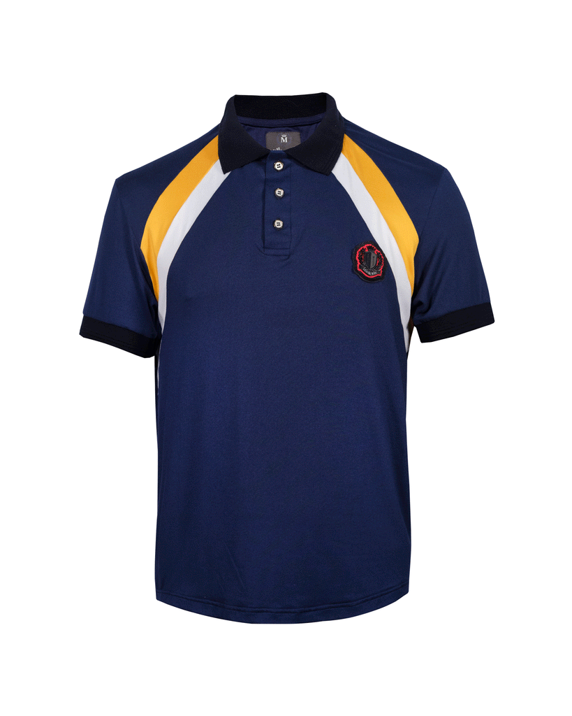 Playera Polo Lineas Escudo 2023 Marino