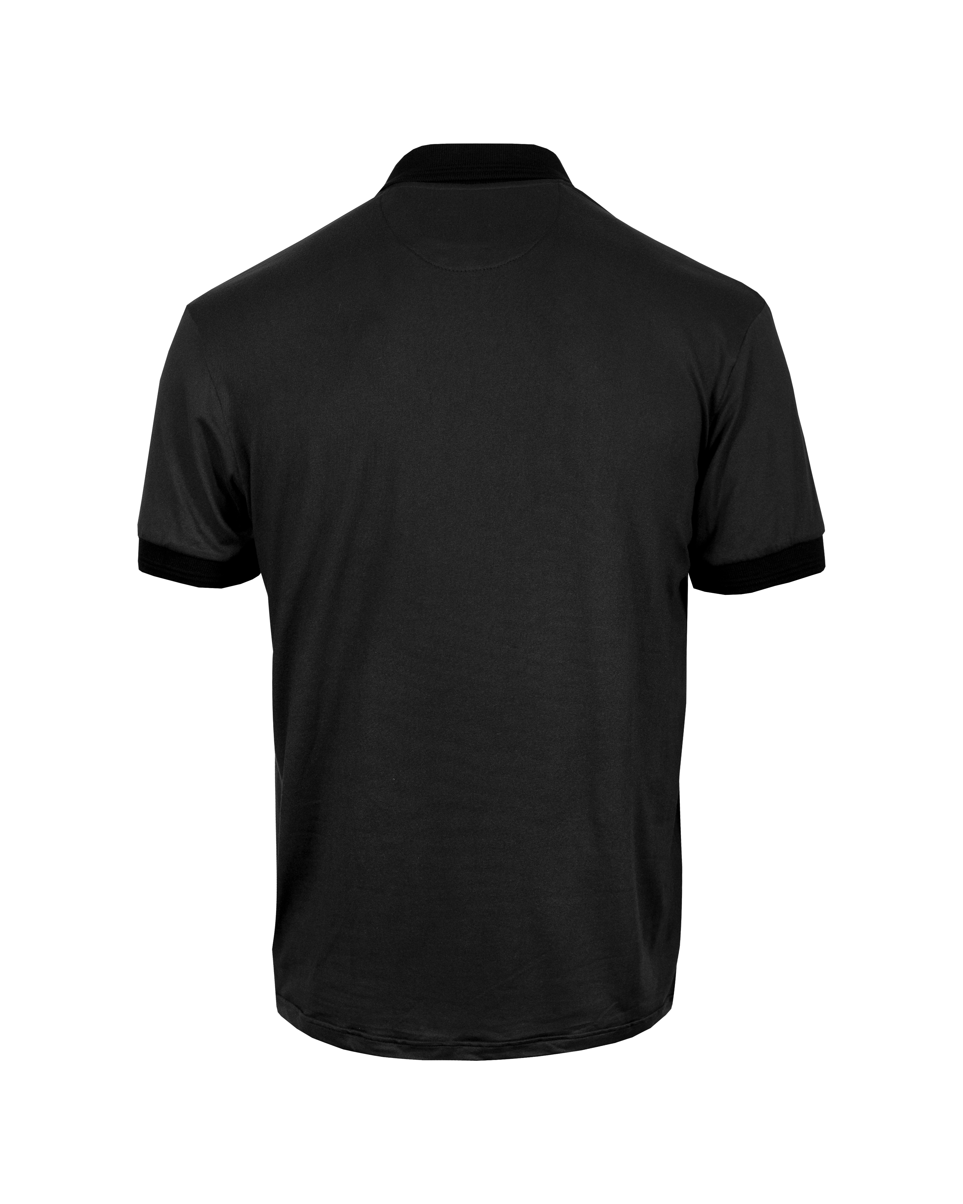 Playera Polo Lineas Escudo 2023 Negro Mostaza