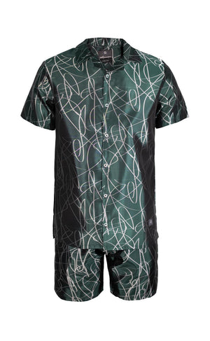 Conjunto en tendencia 21113 Negro,Verde,Plata
