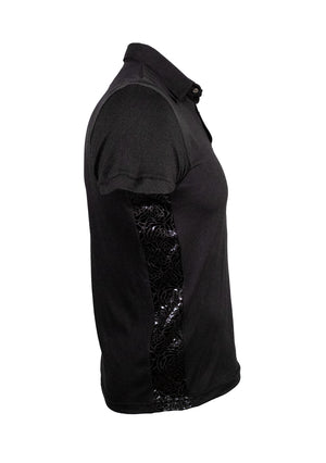 Playera Polo en tendencia 20148 Negro / Rosas