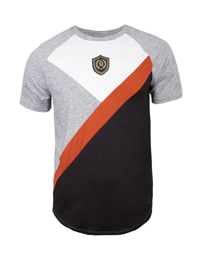 Playera en tendencia 21069 Gris Claro/Blanco/Shedron