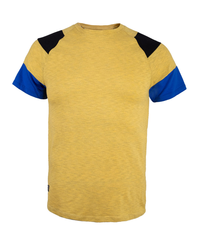 Playera cuello redondo hombros combinación 2062 Amarillo