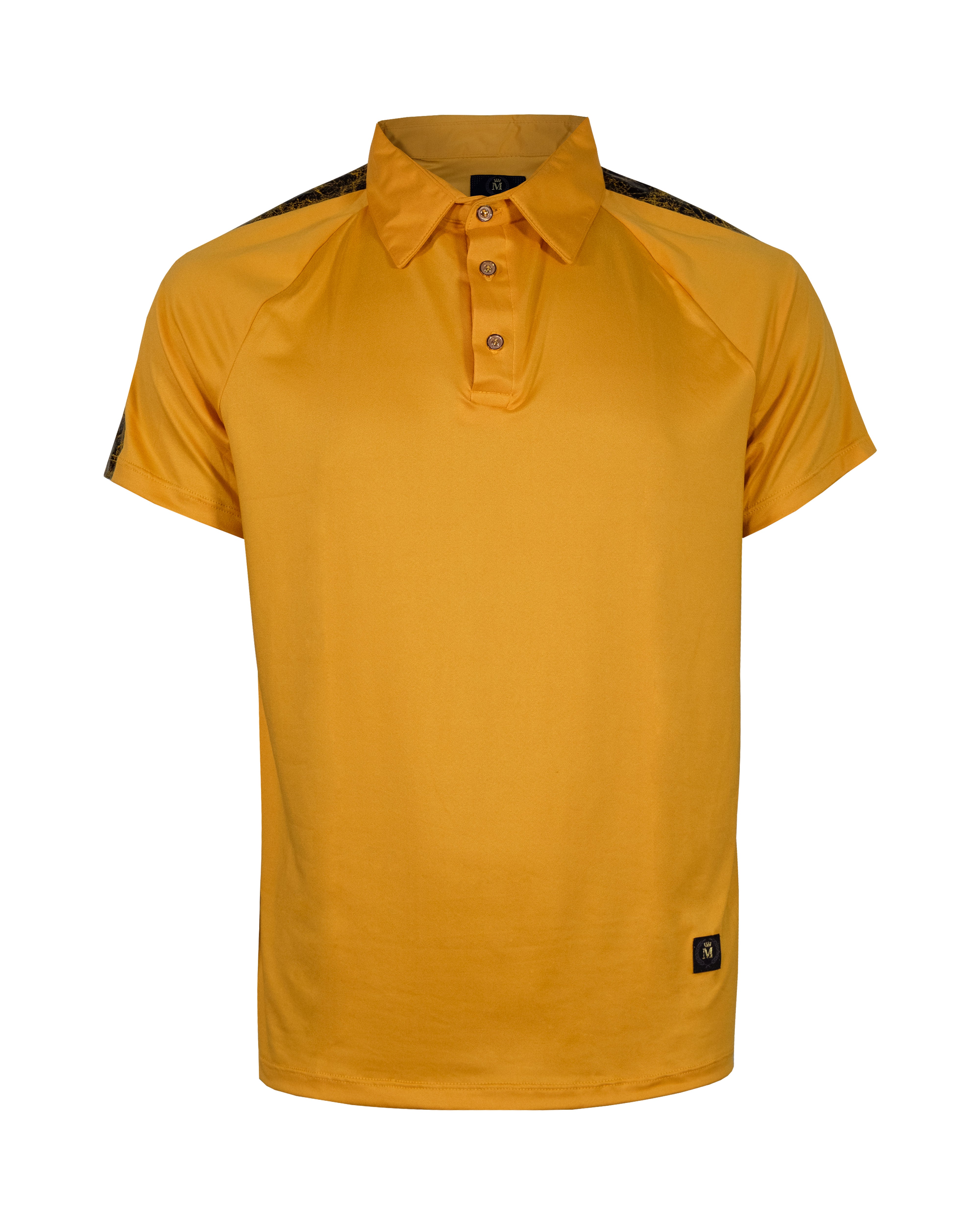Polo Craquelado mostaza negro 20159