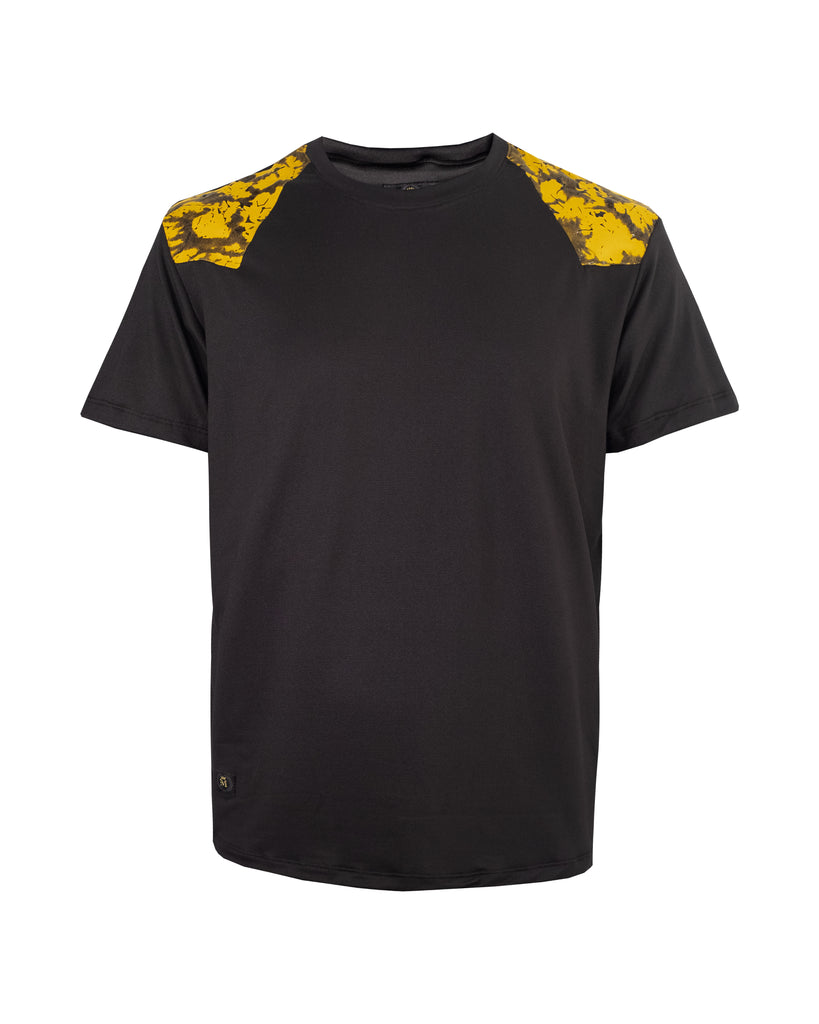 Playera Cuello Redondo 20160 Negro / Amarillo Splash