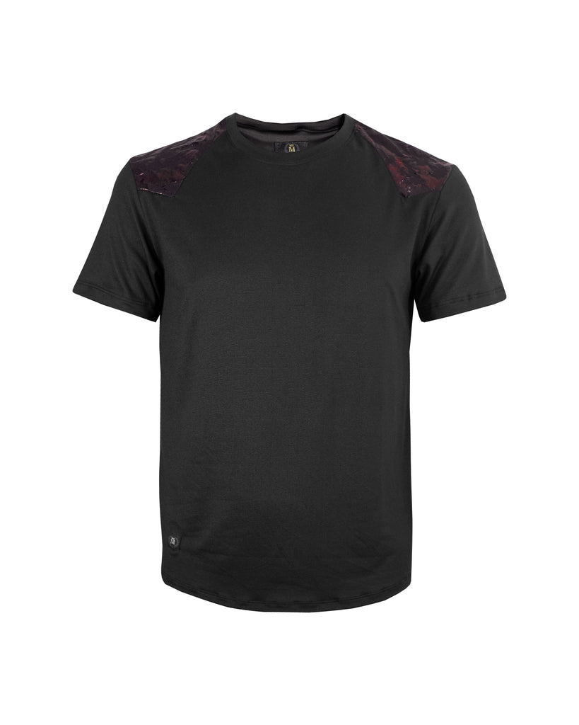 Playera Cuello Redondo 20160 Negro / Tinto Splash