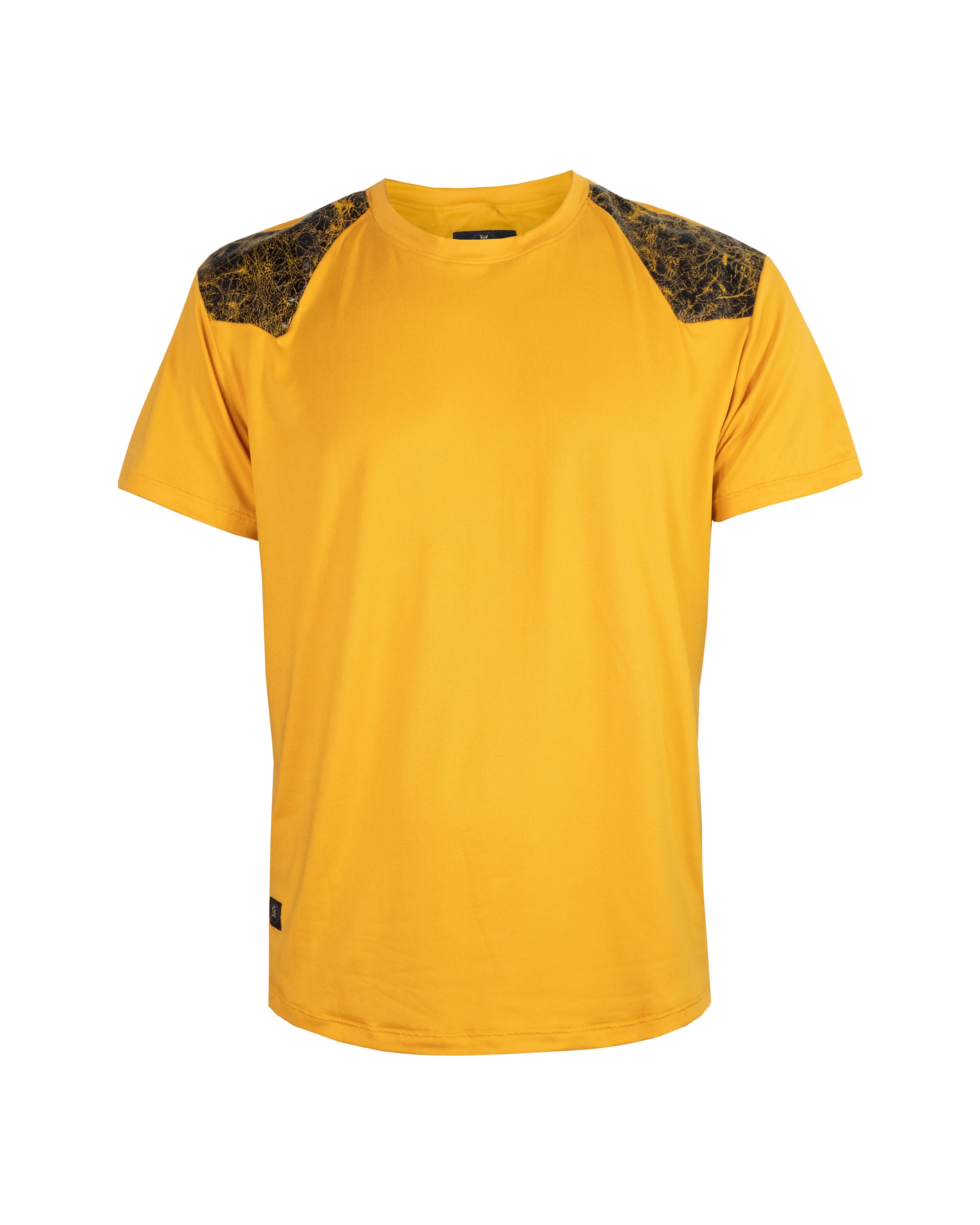 Playera Cuello Redondo 20160 Mostaza / Negro Craquelado