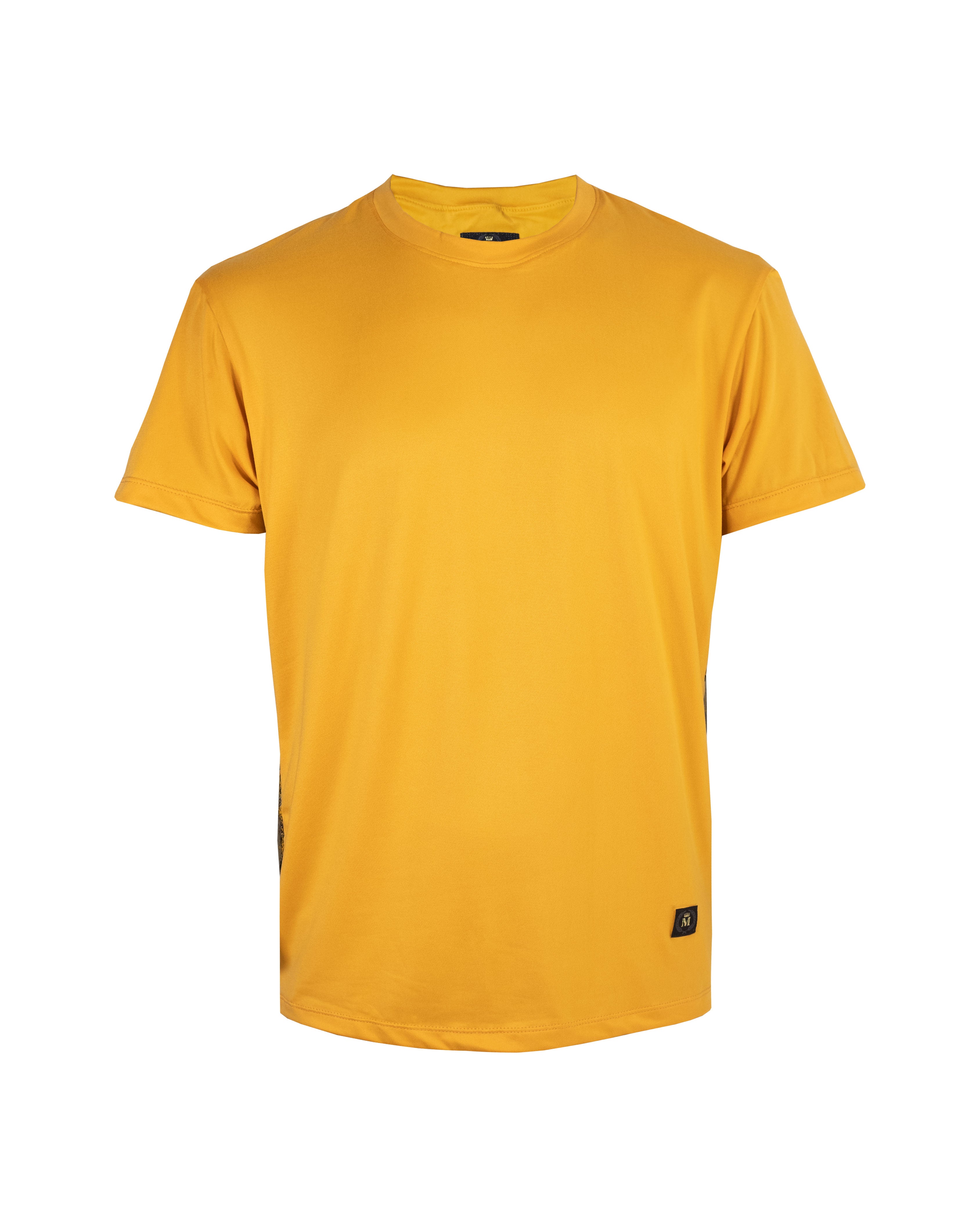 Playera Craquelado en costados 20161 Mostaza Negro