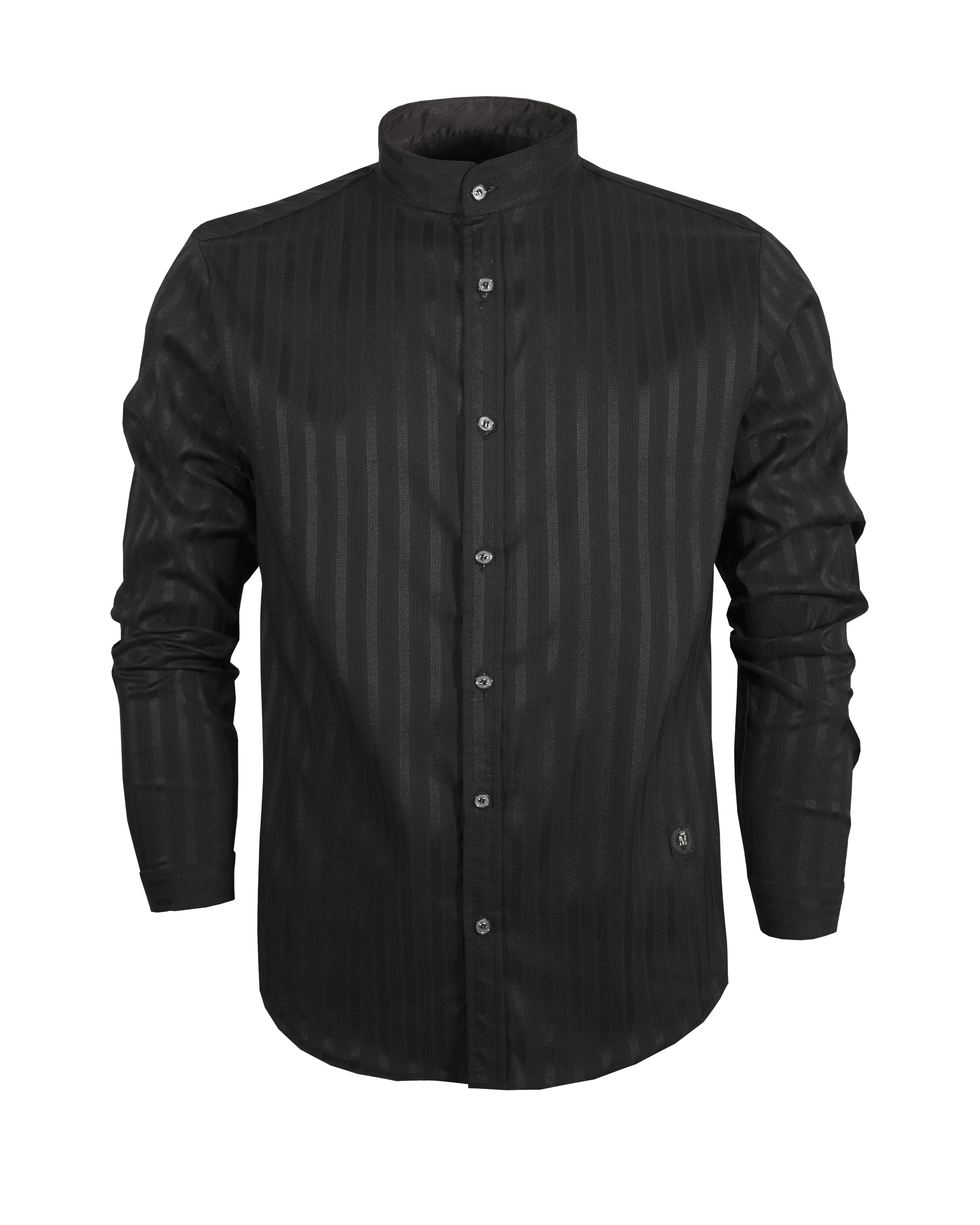 Camisa Cuello Mao Manga Larga Exclusive 2249 Negro