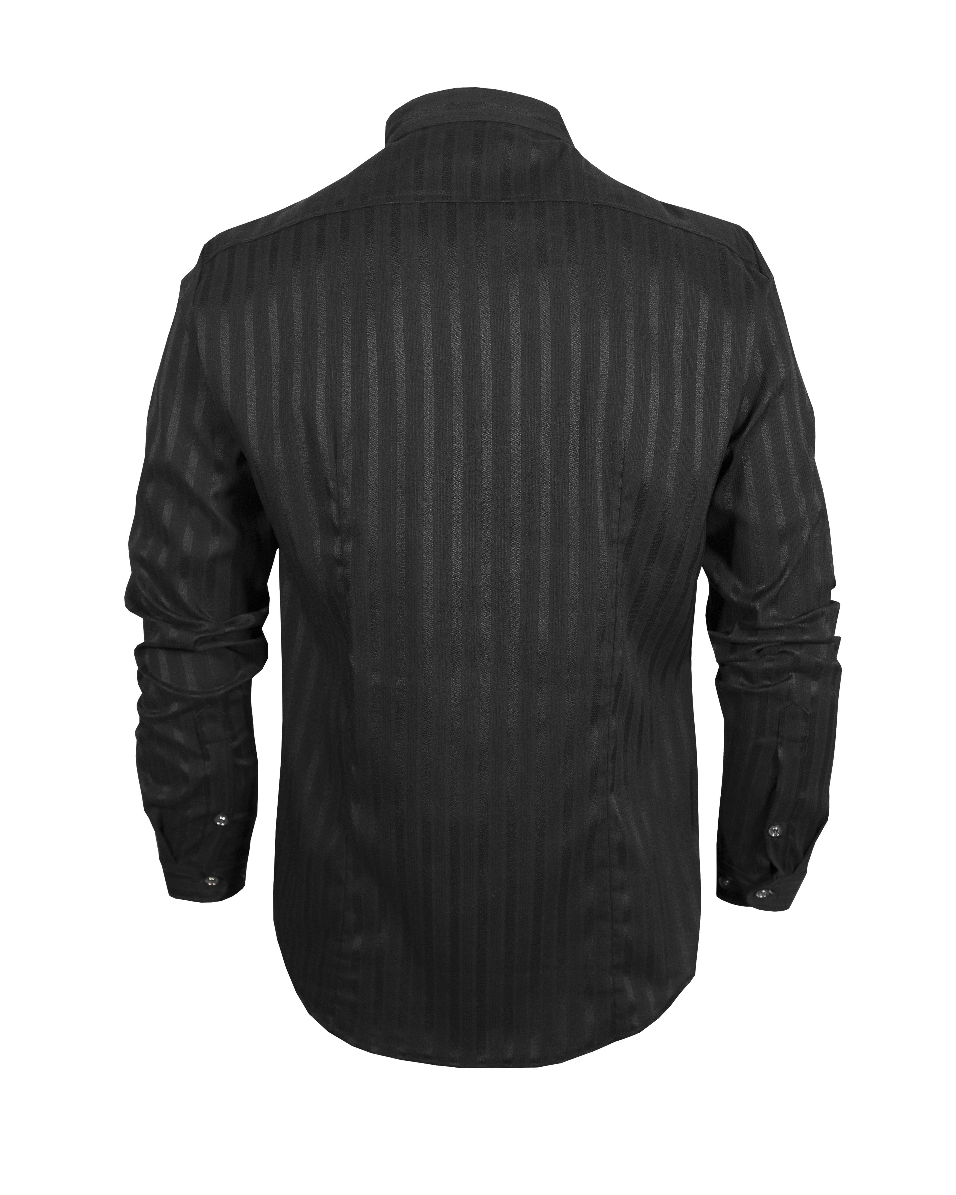 Camisa Cuello Mao Manga Larga Exclusive 2249 Negro
